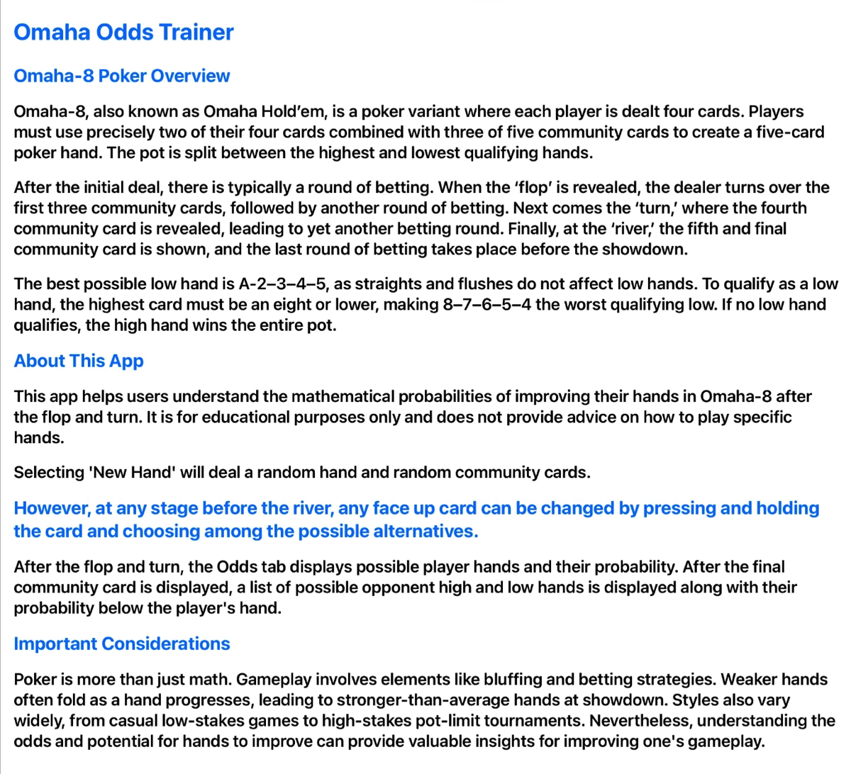 Omaha Odds Trainer screenshot 4